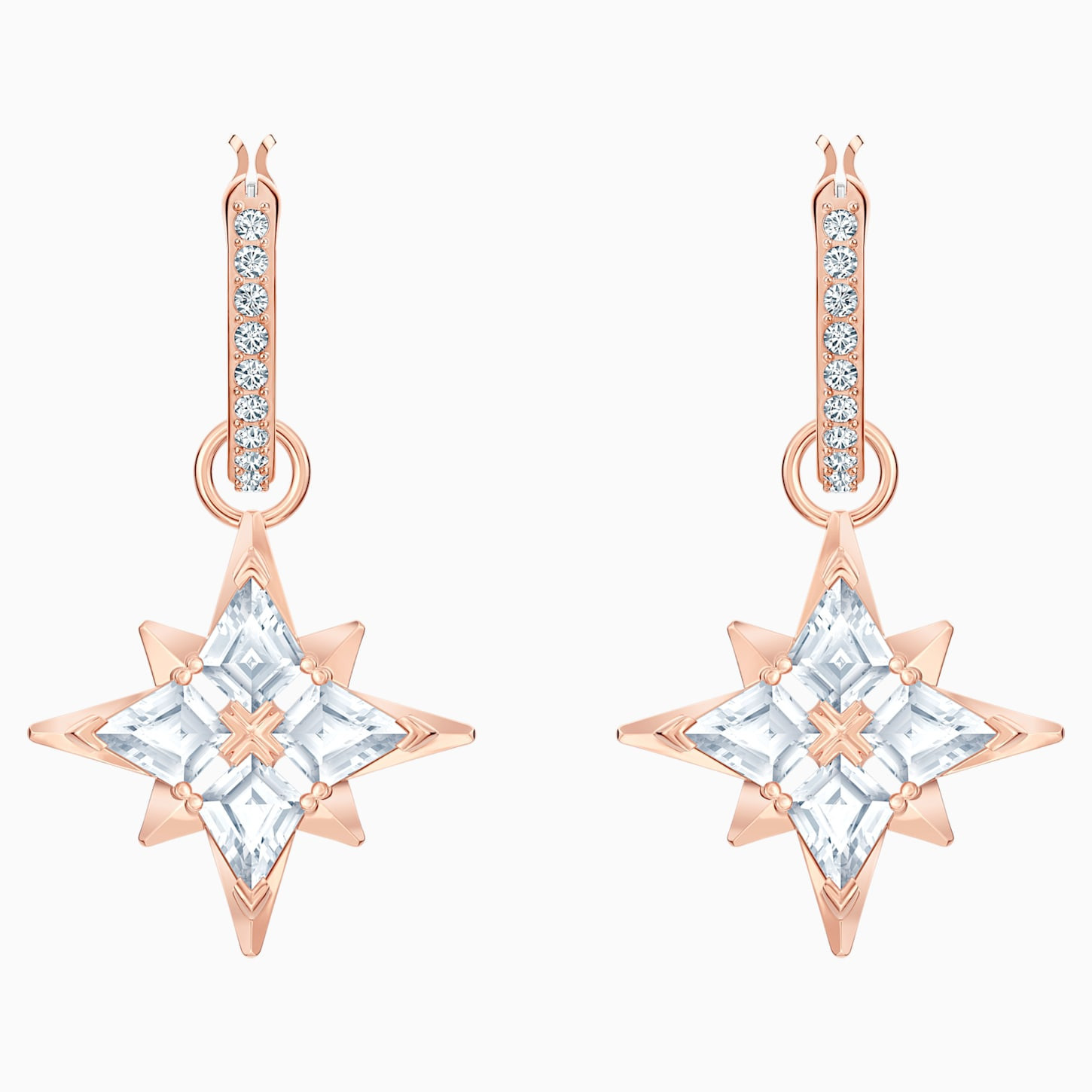 スワロフスキー ピアス ドロップピアス Symbolic Star 星 ローズ